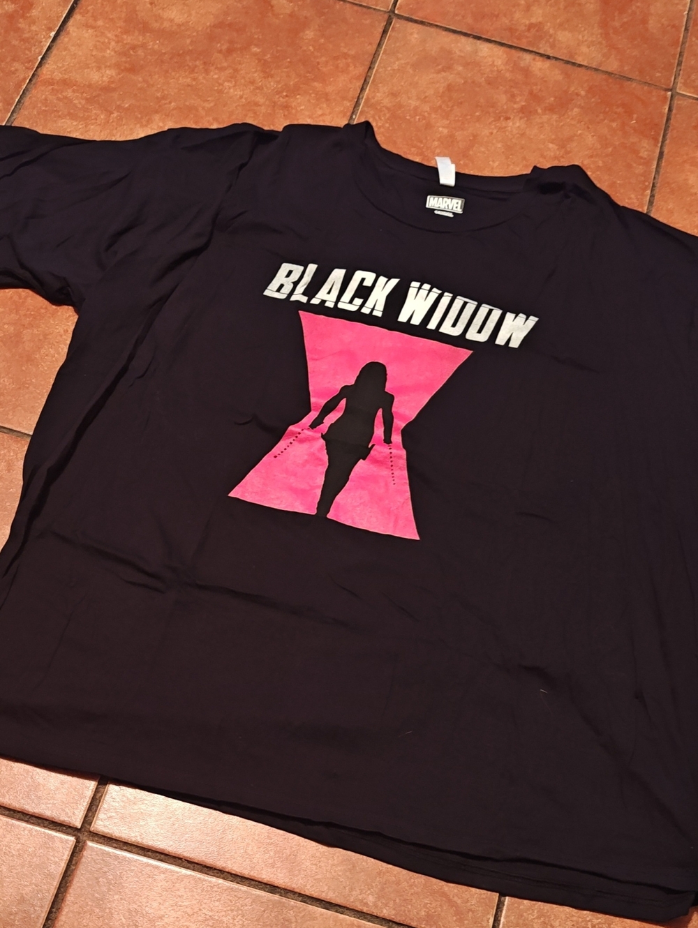 Marvel Black Widow  Tee - Black with Pink Graphic